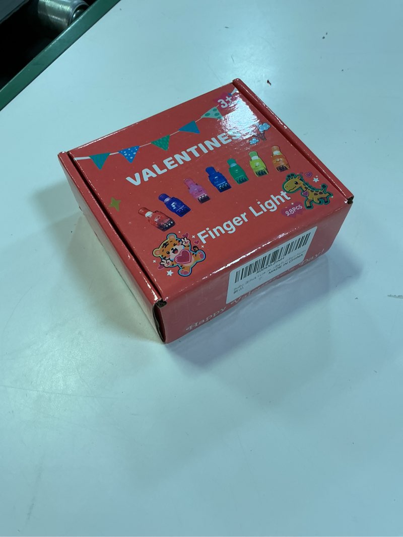 Condition photo showing New/Like New for Budbof 28 Pack Valentines Cards with Finger Lights, Valentines Day Gifts for Kids, Light Up Toys Bul
