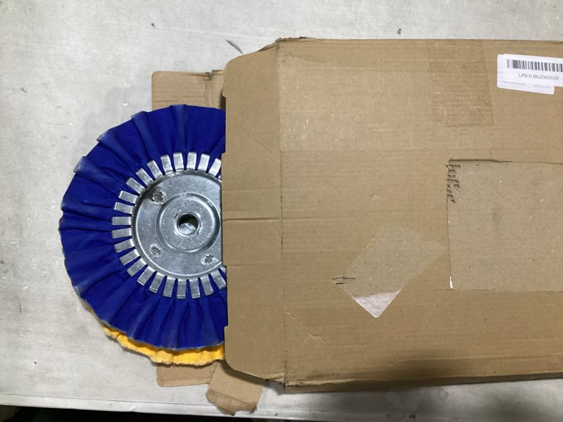 Condition photo showing As Is for 8" airway buffing wheels, flange-free installation, 5/8" arbor hole aluminum metal wheel polishing kit for angle grinder mirror finish 8“ airway buffing wheels 11.0