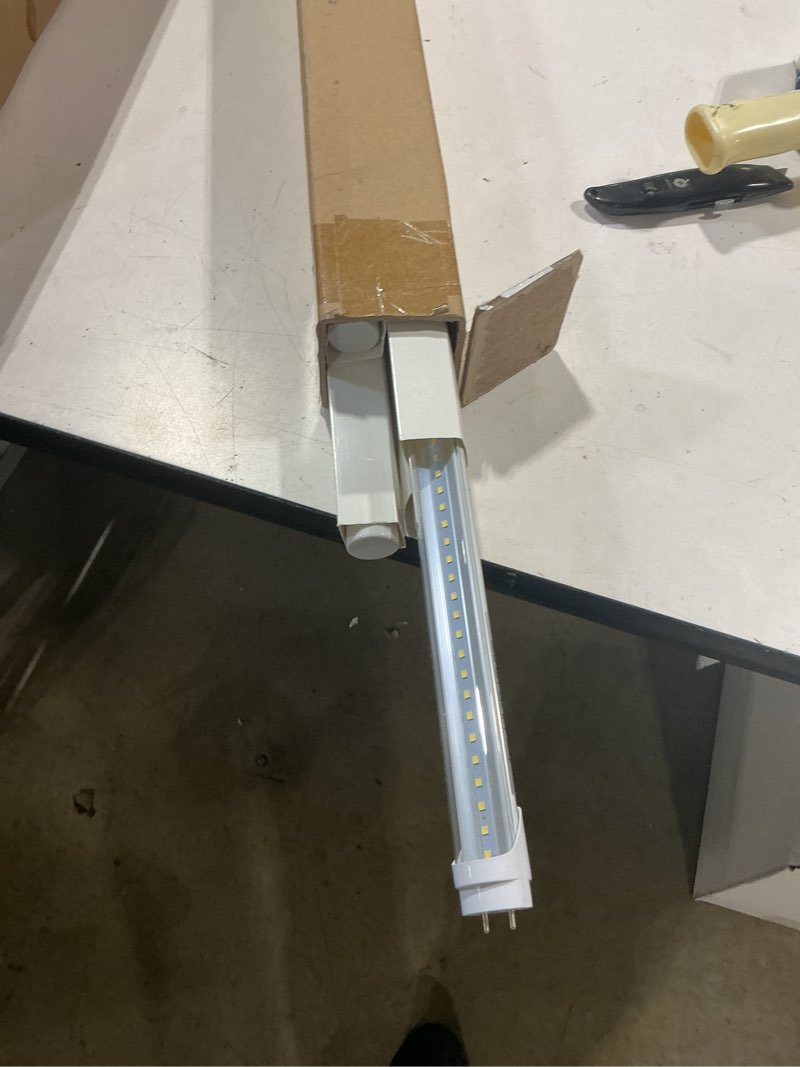Condition photo showing Good Condition for 2ft t8 led tube light,12w(30w equivalent), 1560lm,led replacement f20t10 t20t12 flourescent tube,5000k, dual ended power, clear cover(4-pack)