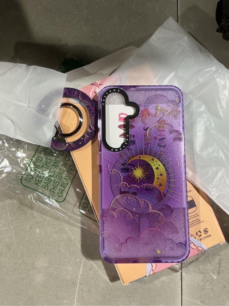Condition photo showing Good Condition for toycamp for samsung galaxy s25 case compatible with magsafe - cute design 360°magnetic ring holder stand kickstand funny star moon girly pretty fashion tpu phone covers for women tenn girls purple star moon for samsung galaxy s25