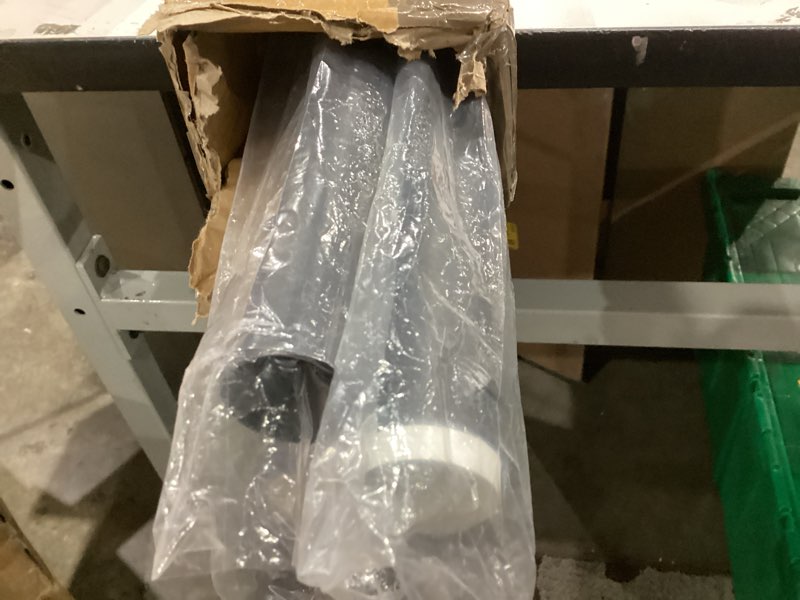 Condition photo showing As Is for Tension Curtain Rod 83 to 122 Inches (7 to 10.2 ft), 1.26" Diameter Spring Adjustable Heavy Duty Long Large Curtains Pole for Windows Door Bathroom Patio Outdoor No Drilling, Black 83-122 Inch