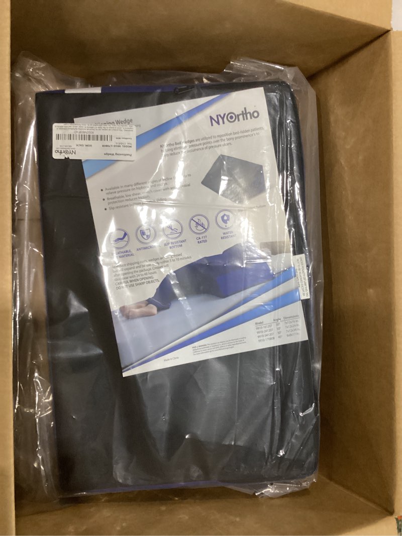 Condition photo showing New/Like New for NYOrtho Positioning Wedge 45° – Bed Wedge Pillow for Pressure Relief & Alignment – Side Sleeping Support for Elderly, Coccyx, Hip & Spine Stability, Wipeable Non-Slip Cover – 17x8x8 in 45° 17x8x8 Inch (Pack of 1)