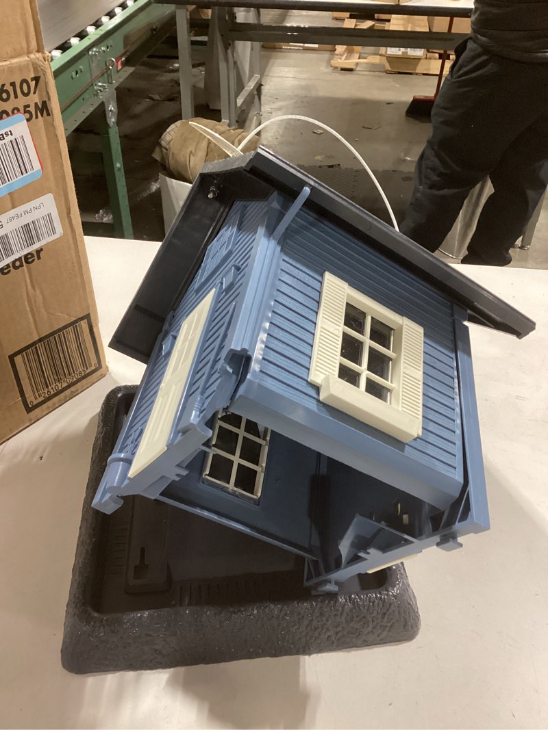 North States Village Collection - Blue Cottage Bird Feeder: Hanging Bird Feeder for Outdoors, Holds 5 Pounds of Seed Blue 9.5 x 10.25 x 13.25 Cottage