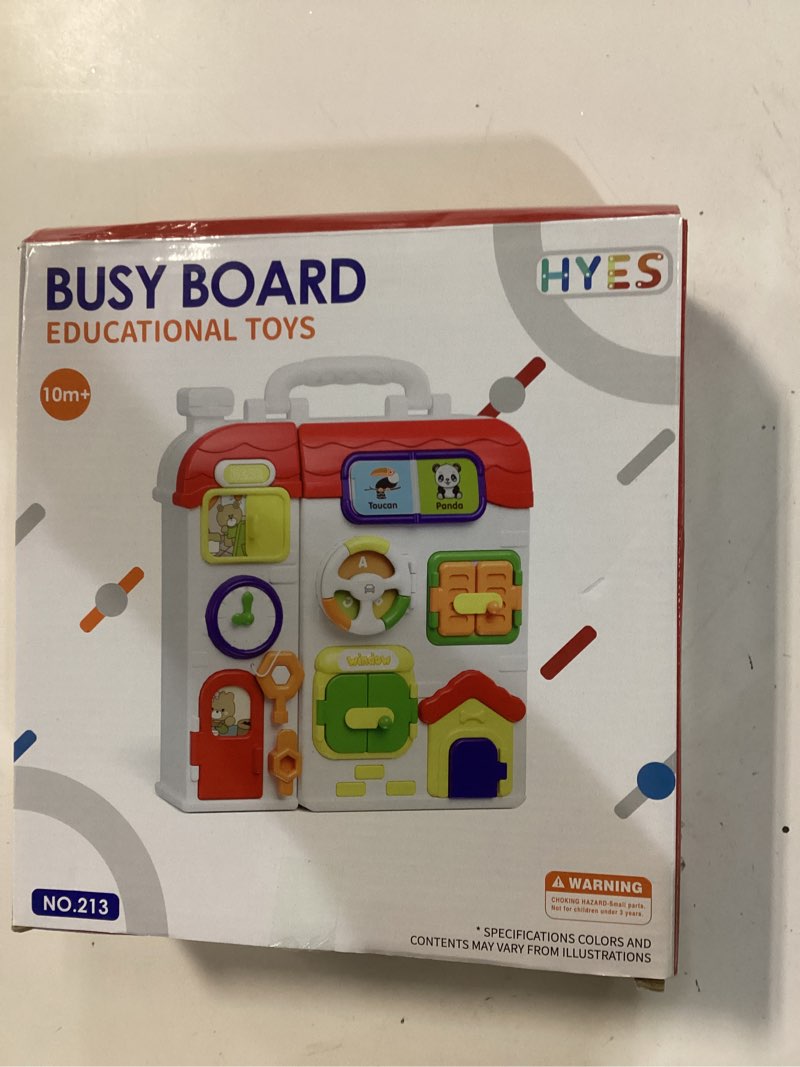 Condition photo showing item condition for Montessori Toys for 1 Year Old, Musical Montessori Busy Board for Toddlers 1-3, Bilingual Learning Sensory Activity Board, Travel Birthday Gift for Baby Boys Girls Ages 2 3 4