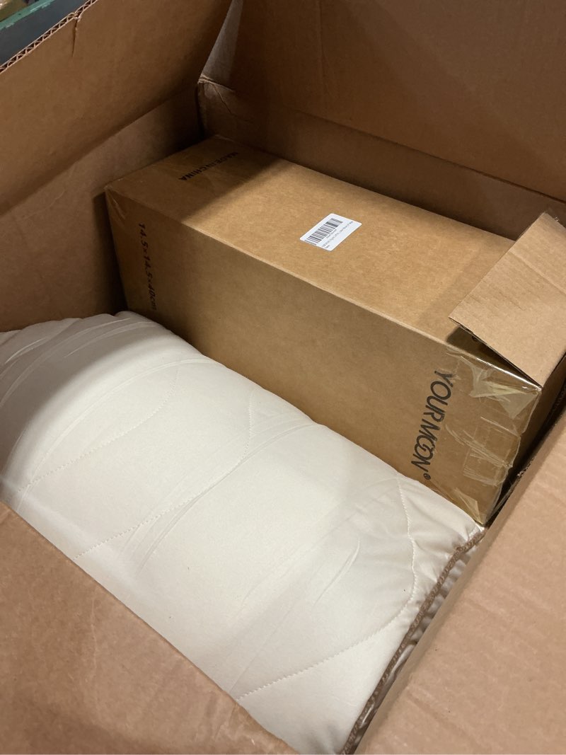 Condition photo showing As Is for your moon organic soft wool pillow standard size, support soft bed pillows for sleeping, premium australian wool filling with 100% cotton cover, down alternative pillows (off white)