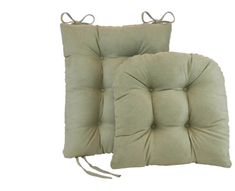 (Similar)Klear Vu Porch Rocking Chair Cushion Set, Assembled in The USA, Stylish Seat and Back Pads with Fabric Ties, 20\\\" x 17\\\" x 2\\\", Solid green light