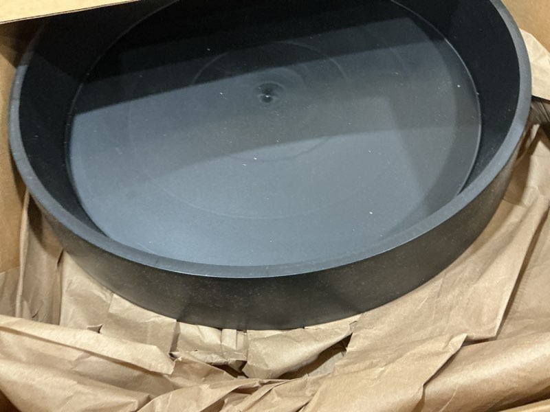 Condition photo showing As Is for plant saucer tray for ceramic plastic pots, 20 inch plant saucers for indoors, pot saucers trays, bird bath bowls, flower planter water drip trays for pots base (20", black) 20" (1 pack) dark black