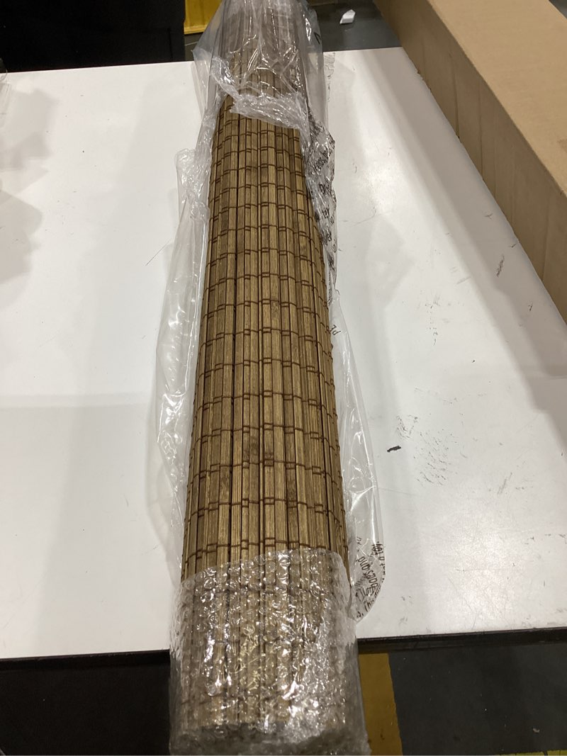Condition photo showing Good Condition for unishades cordless bamboo roman shades for windows, blinds size (31.5" w ×64" h) colour (highfield teak) ?room darkening?highfield teak 31.5" w × 64" h