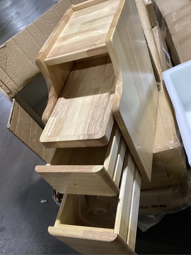 Condition photo showing Good Condition for wooden counter top organizer with 2 drawer and pull out shelf 