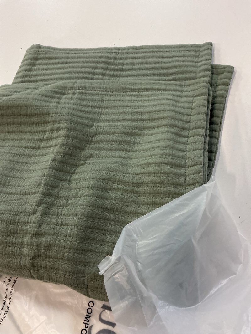 Condition photo showing Good Condition for organic cotton matelasse euro sham, euro, dried sage