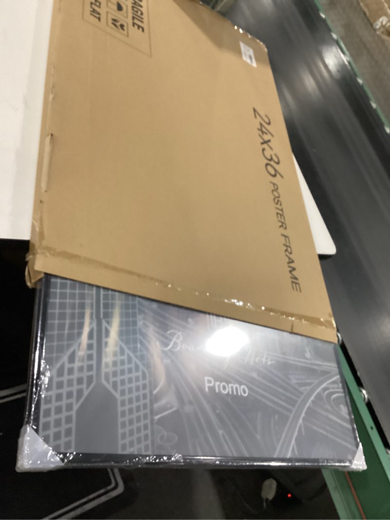Condition photo showing New/Like New for Boarding 24X36 Poster Frame 4 Pack, Scratch-Proof Picture Frames for Photo Gallery, Slide-In Strips,Photo Frames 24 x 36 for Horizontal or Vertical Wall Display, Black Black 24X36