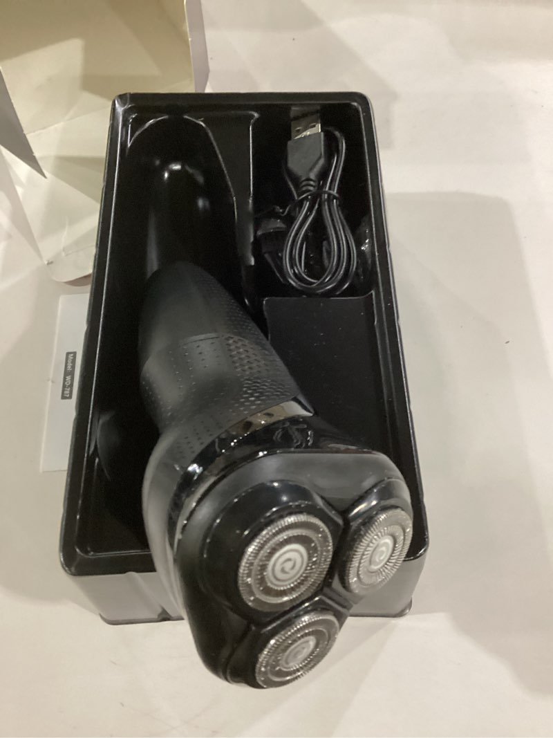 Condition photo showing As Is for cordless electric razor for men: 3-in-1 shaver for beard/nose/sideburns - ipx7 waterproof travel kit - precision blades & turbo speed