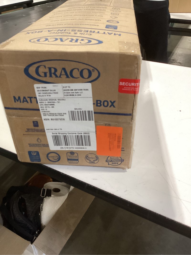 Condition photo showing New/Like New for graco premium crib & toddler mattress – greenguard gold certified, machine washable oeko-tex standard 100 certified cover with waterproof surface, fits any standard full size baby crib & toddler bed