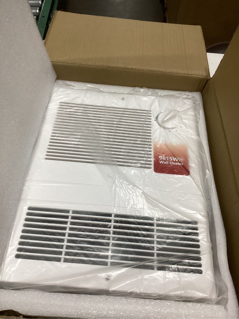 Condition photo showing Good Condition for 9815WH Large Capacity Electric Wall Heater with Built-in Adjustable Thermostat and Silent Motor, Overheat Protection, 1500 Watts, 120/240 Volts, White