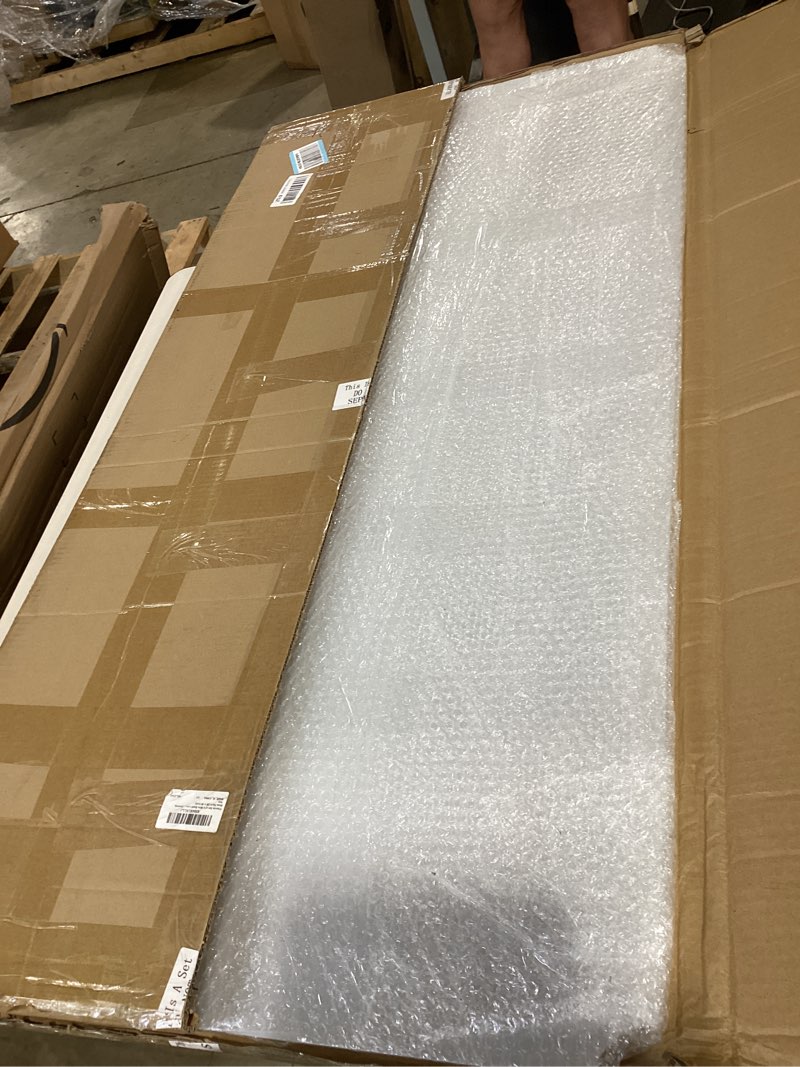 Condition photo showing As Is for frienda set of 6 wire shelf liner heavy duty shelf liners packed flat for wire shelving, waterproof non adhesive plastic mat for metal rack kitchen shelves, shoe rack (24 x 48 inch) 24 x 48 inch clear 6