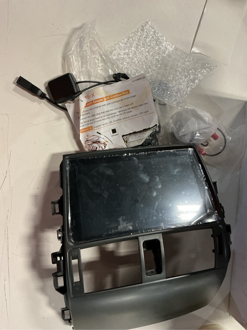 Condition photo showing As Is for leadfan car radio stereo for toyota corolla 2009 2010 2011 2012 2013(fit j.b.l version) 9 inch touch screen gps navigation wireless carplay android auto bluetooth fm radio wifi swc+backup camera