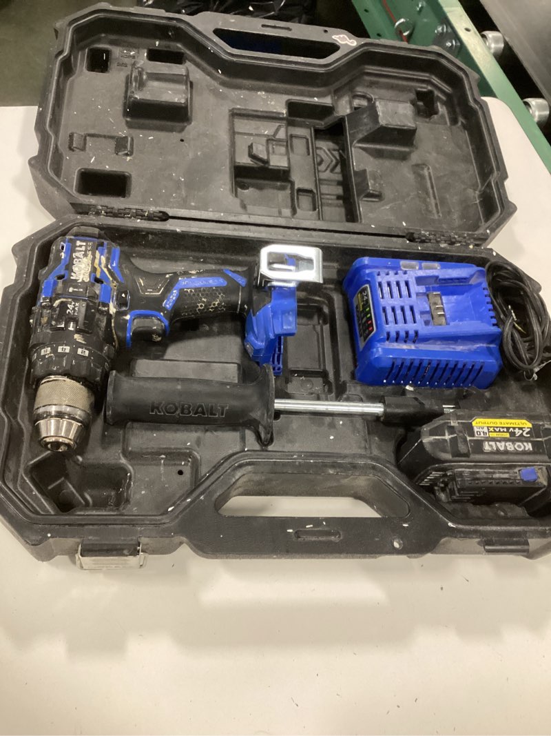 Condition photo showing As Is for Kobalt XTR 1/2-in 24-volt Variable Brushless Cordless Hammer Drill 
