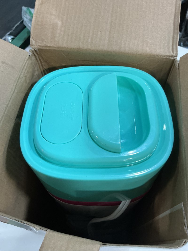 Condition photo showing New/Like New for nostalgia electric 80 watt ice shaver with ice mold & reusable cone, teal & white