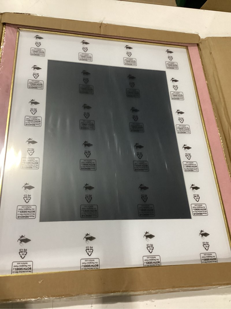 Condition photo showing New/Like New for suede 16x20 frame - single frame, christmas elegant pink 16 x 20 poster frame with mat for 11x14, 16x20 picture frames for artwork, puzzles, photos and movie posters pink 16" x 20" / 11" x 14" mat