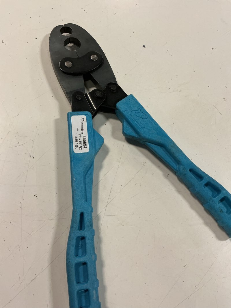 Condition photo showing As Is for sharkbite 1/2 to 3/4-in pex crimp tool