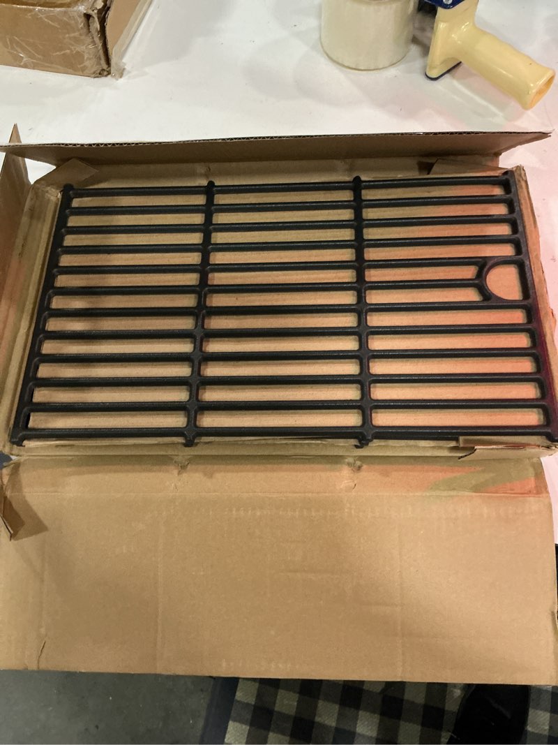 Condition photo showing Good Condition for 463229521 grill grates replacement parts for charbroil gas grill parts performance 6 burner g426-0005-w1 463259223 463229021 463228622 cooking grates char broil 463229521b cast iron grill grids total 31 1/2’’ x 17’’ 3 pcs grates
