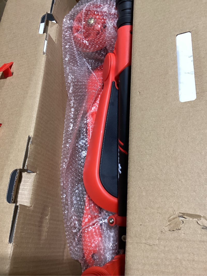 Condition photo showing Good Condition for hurtle 3-wheeled scooter for kids - wheel led lights, adjustable lean-to-steer handlebar, and foldable seat - sit or stand ride with brake for boys and girls ages 1-14 years old red