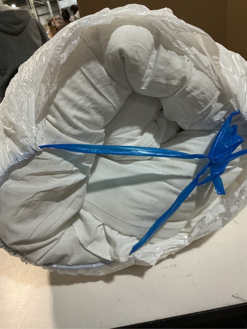 Condition photo showing As Is for BEDAZZLED King Size Comforter Sets, White Bedding Comforter Set, 3 Pieces Pinch Pleat Bedding Sets with Comforter and Pillowcases Soft Farmhouse Shabby Chic Comforter for All Season White King(102"*88")