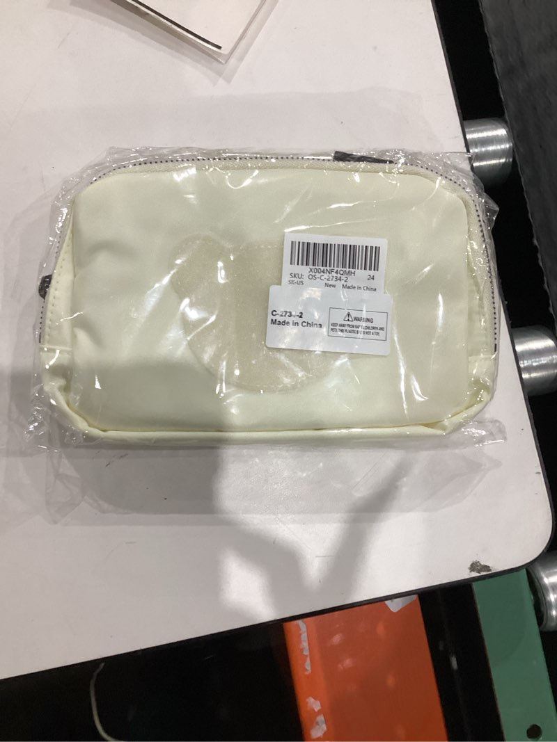 Condition photo showing New/Like New for Skycase Travel Fanny Packs for Women - Fashion Waist Packs Purse for Women with Adjustable Strap, Waterproof Beige White Fanny Pack for Travel, Vacation, Running, Hiking, Walking