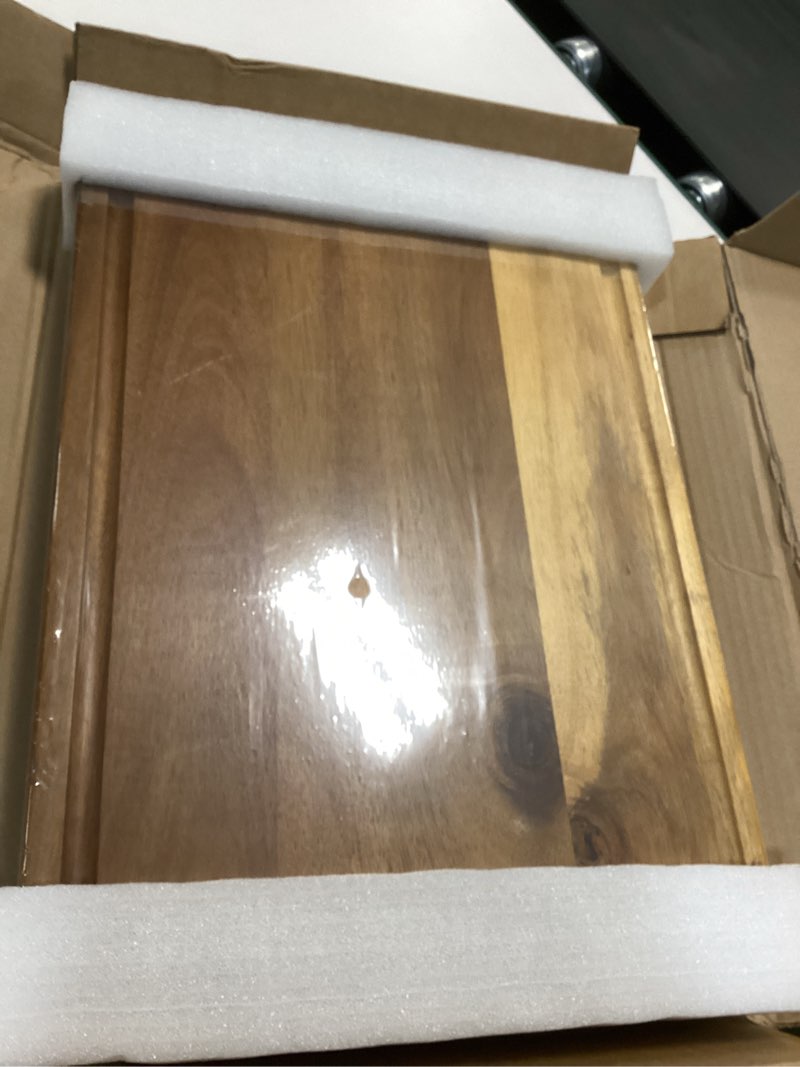 Condition photo showing New/Like New for Large wood Cutting Board for Kitchen with Juice Handles ? Chopping Board Cheese Charcuterie Board (Striped cutting board) Stripes