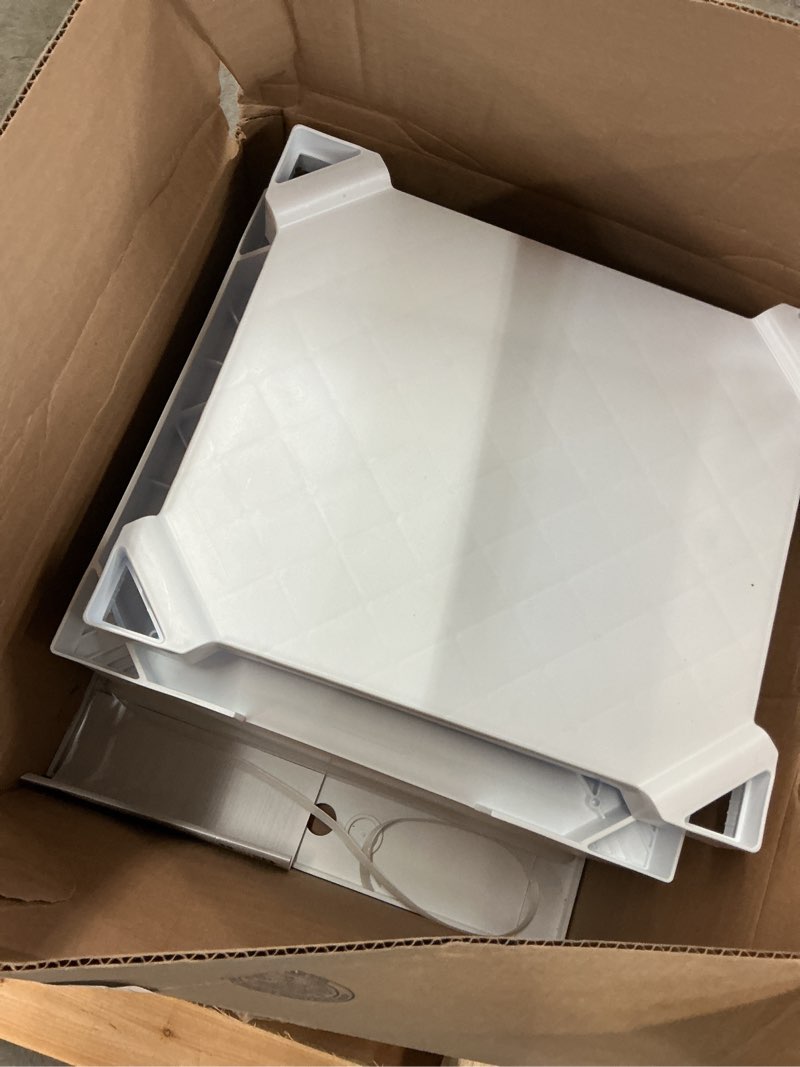 Condition photo showing As Is for project source 24-in x 24-in 1-basin white freestanding utility tub with drain and faucet