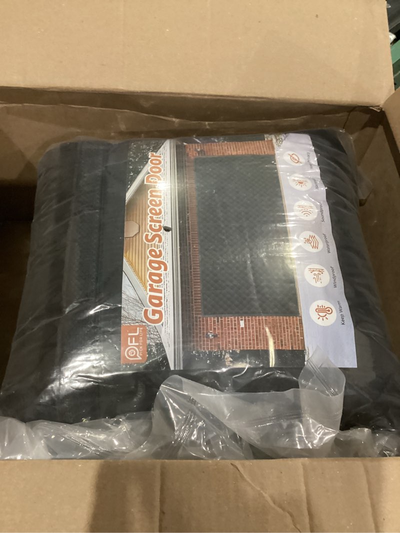 Condition photo showing Good Condition for Garage Door Screen for Winter, Garage Door Insulation Kit 2 Car, 16 x 7Ft Magnetic Thermal Insulated Garage Cover Curtain, Garage Privacy Screen Blackout, Weatherproof Soundproof 16*7FT