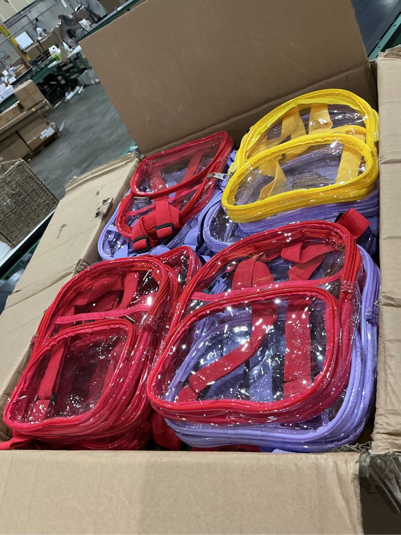 Condition photo showing Good Condition for aliceset clear backpack bulk waterproof transparent colorful bookbag donation supply kits for women men(9 inch,100 pcs) 9 inch 100