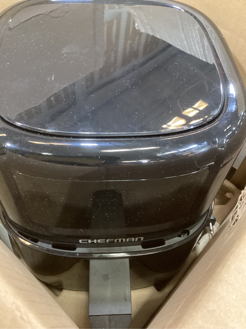 Condition photo showing Good Condition for CHEFMAN 2 Qt Mini Air Fryer – Digital Space-Saving Compact Air Fryer with Nonstick and Dishwasher Safe Basket, Quick & Easy Meals in Minutes, Features Digital Timer and Shake Reminder – Black 2 Quart Black