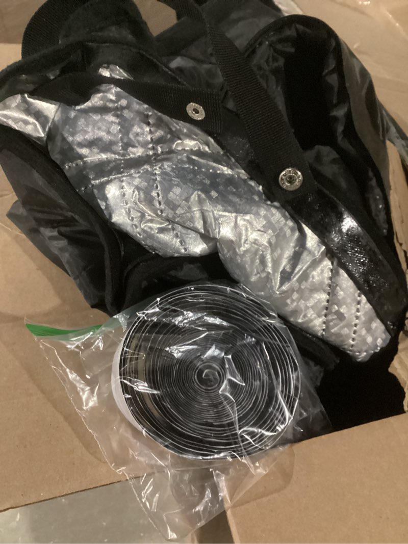 Condition photo showing Good Condition for UNKNOWN SIZE SIMILAR TO STOCK PHOTO… VEVOR Garage Door Screen for Winter, 8x7FT Garage Door Insulation Kit, Magnetic Thermal Insulated Garage Door Cover Curtain with Enhanced Heavy Duty Weighted Bottom, Waterproof Windproof Soundproof 8x7FT Black