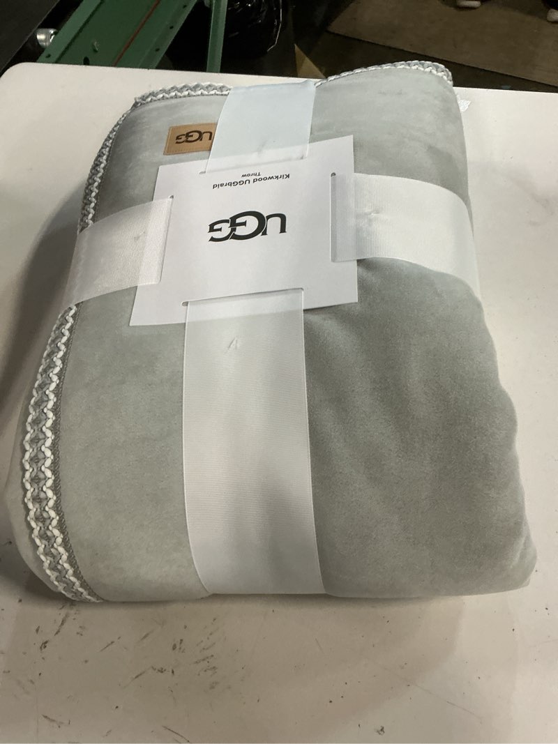 Condition photo showing New/Like New for ugg braid reversible throw blanket – ultra soft throw with faux suede and uggfluff, cozy accent for bedroom or living room decor, birthday gifts for women, light gray violet, 50" x 70" (kirkwood)