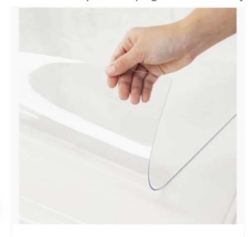 Warmstar Clear Table Cover Protector 24 x 24 Inch,1.5mm Thick Plastic Table Cover Rectangle,PVC Clea