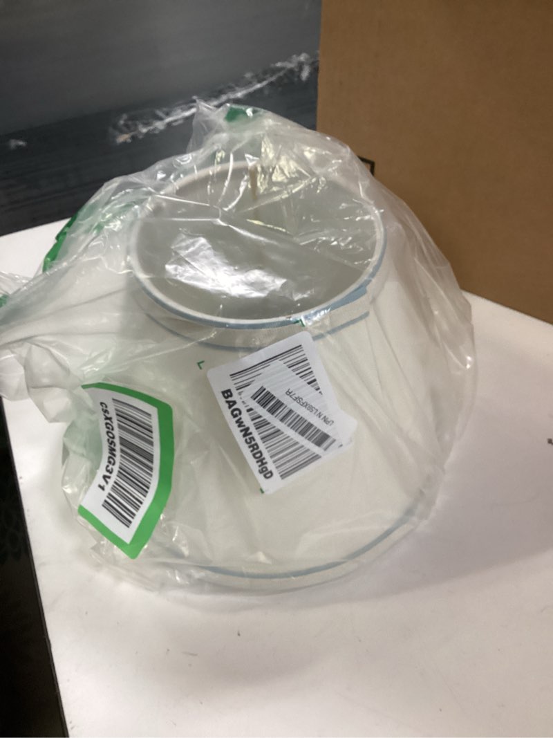 Condition photo showing Good Condition for Aspen Creative 58909 Empire Uno Lamp Shade in Cream with Powder Blue, 5" Top x 9" Bottom x 7" Slant Height, Slip UNO 33mm