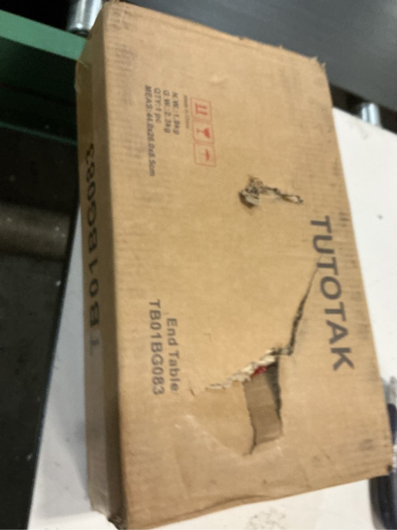 Condition photo showing New/Like New for tutotak end table, side table, tall couch table, sofa table, living room, bed room, greige tb01bg083 1 pack ordinary greige