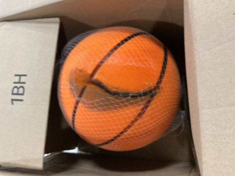 Condition photo showing As Is for silent basketball size 7 (29.5") & 3 indoor basketball (pro version) - grooved foam ball for quit dribbling and indoor training - higher bounce noiseless ball - non-deforming packaging size 7 orange