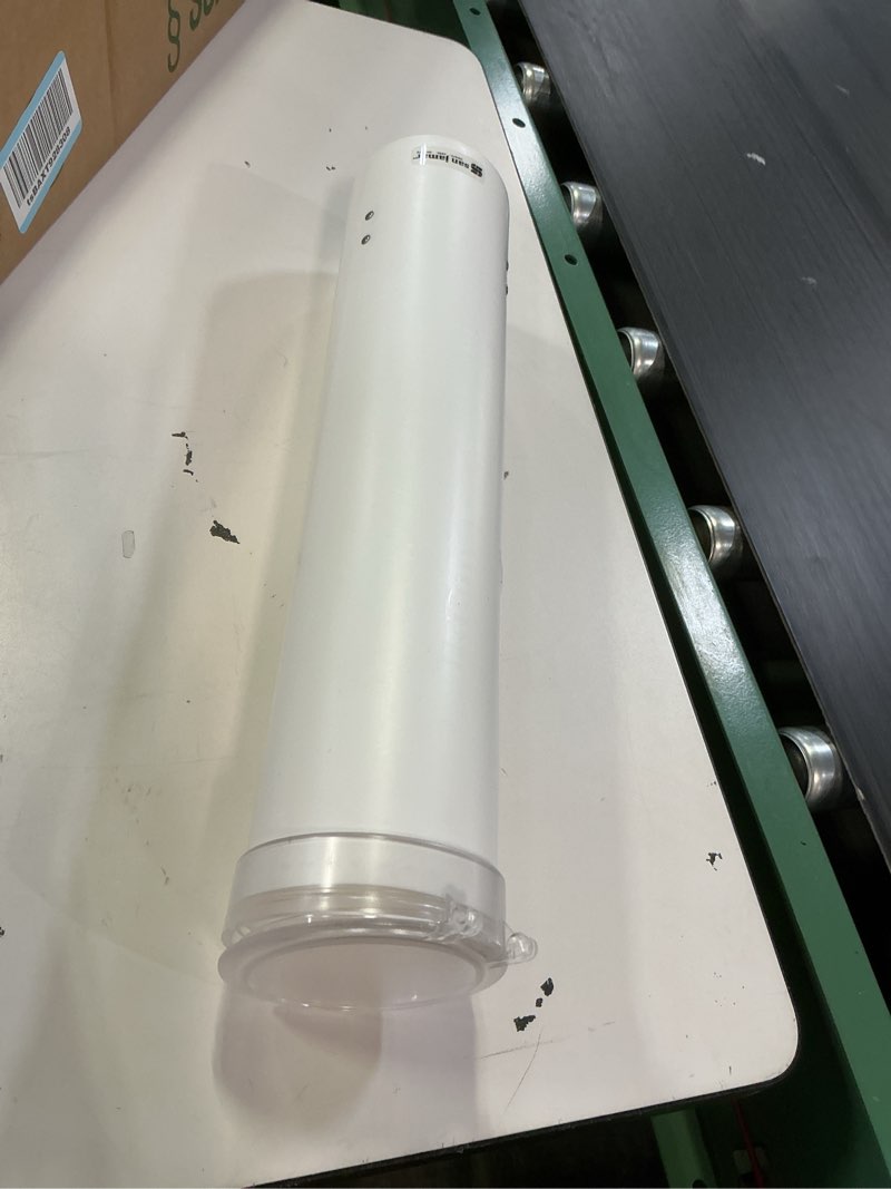 Condition photo showing As Is for san jamar medium pull-type cup dispenser 4-10 oz. cups with flip cap for restaurants, dining halls, and fast food plastic, 16 inches, white white 1