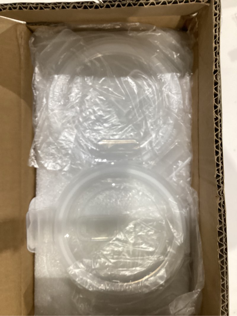 Condition photo showing New/Like New for 24 Oz Round Glass Food Storage Container, 3 Cup Round Glass Soup Container with Airtight Lids BPA free, Leakproof Borosilicate Storage bowls, Dishwasher Microwave Freezer Safe (4 Pack) 3 Cup Soup Container (Pack of 4)