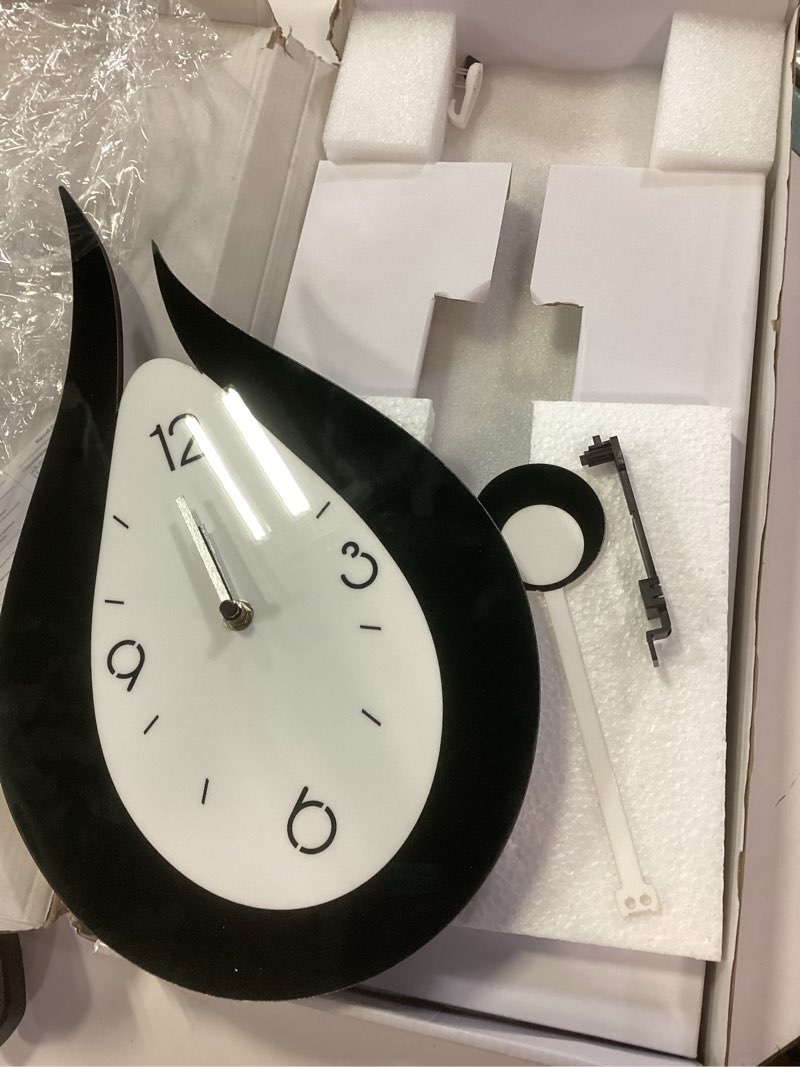 Condition photo showing Good Condition for modern water dropping wall clock for creative acyrlic pendulum clock for home bedroom living room office decorati