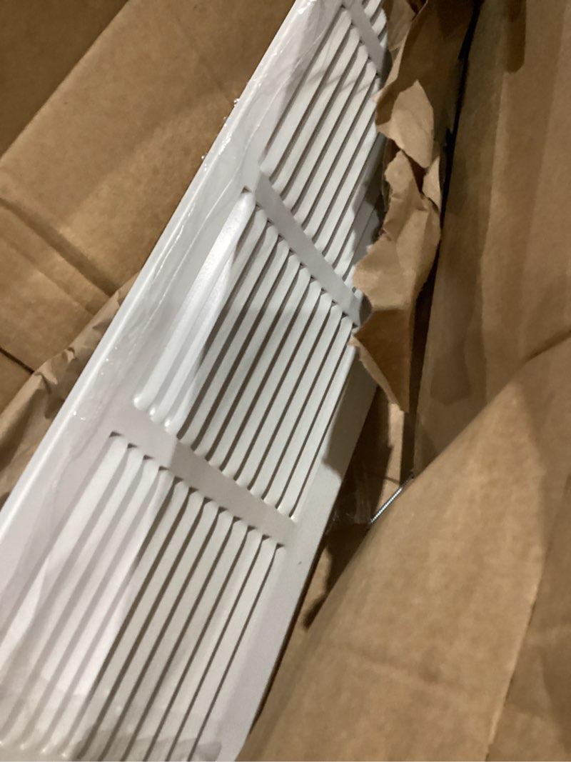 Condition photo showing Good Condition for ez-flo 30 x 6 inch (duct opening) return air vent cover for wall or ceiling, solid steel return air grille, hvac vent cover, white, 61630 6" x 30" x 1" grille
