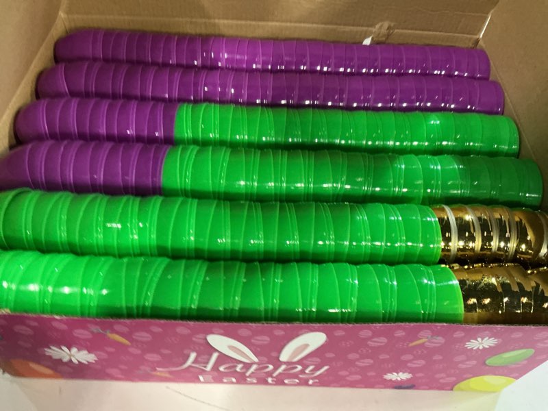 Condition photo showing New/Like New for 300 pcs easter eggs?plastic 2.4" bright colorful eggs with golden eggs, easter egg fillers for easter egg hunt candy filling party decorations and kids gifts