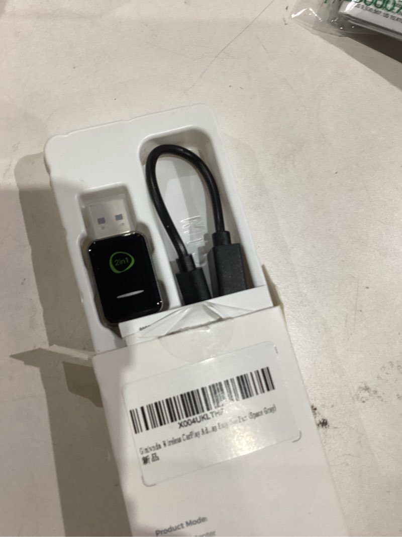 Condition photo showing As Is for Mini Wireless CarPlay Adapter for Apple iPhone iOS 10+,No Delay & Fast, Plug & Play, Multi-User Seamless Connection for Convert Wired to Wireless Carplay Dongle for 2016+ Cars, USB-A/Type-C Port Space Gray