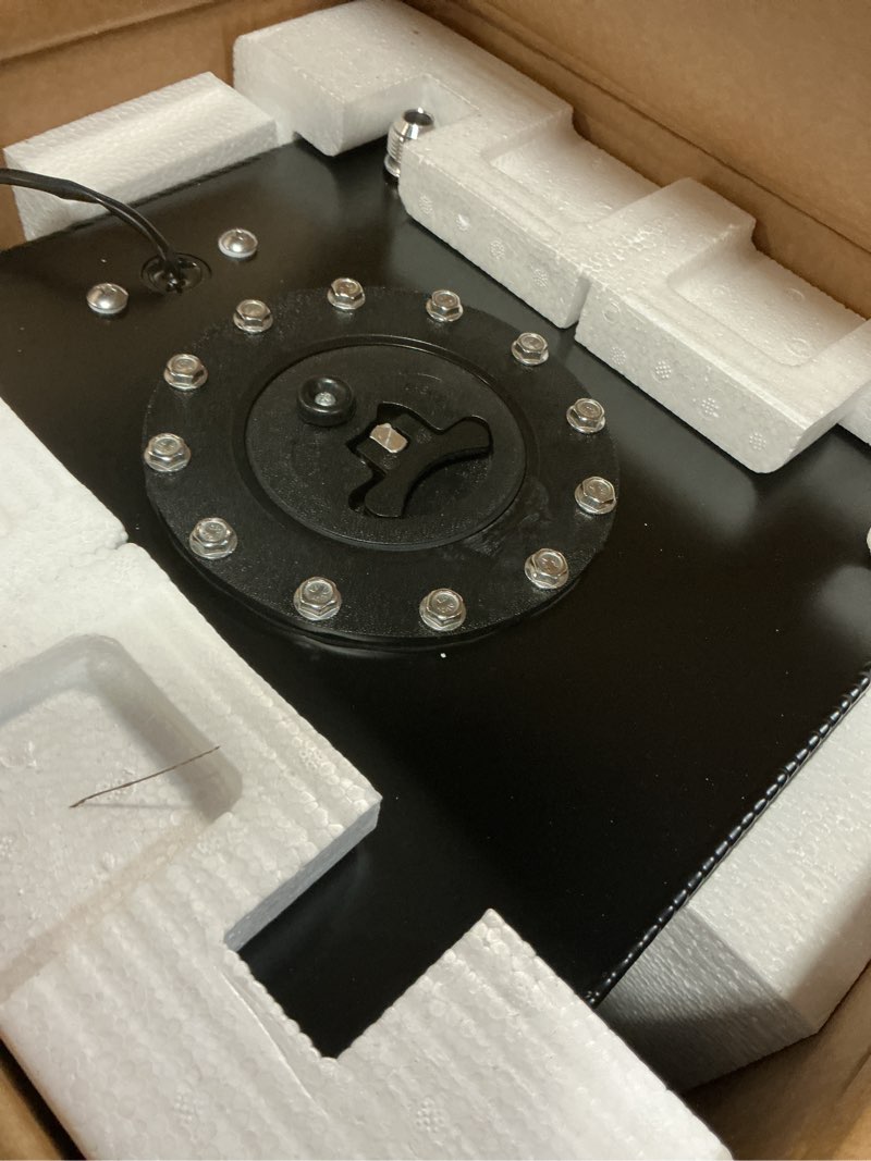 Condition photo showing Good Condition for 5 gallon fuel cell aluminum polished with cap level sender black