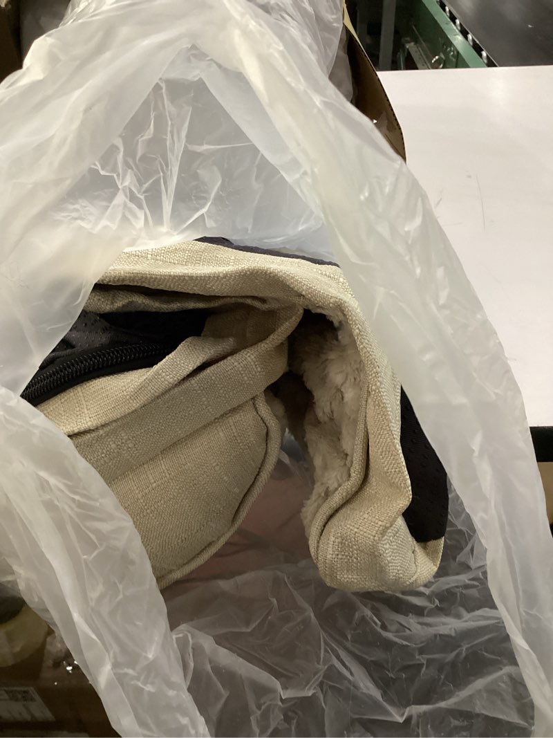 Condition photo showing As Is for Large Orthopedic Dog Bed with Sides Big Dog Beds with Removable Washable Cover Non-Slip Waterproof Pet Bed for Medium Large Dogs - Beige L L-35"Lx35"W x 7.5"Th Beige