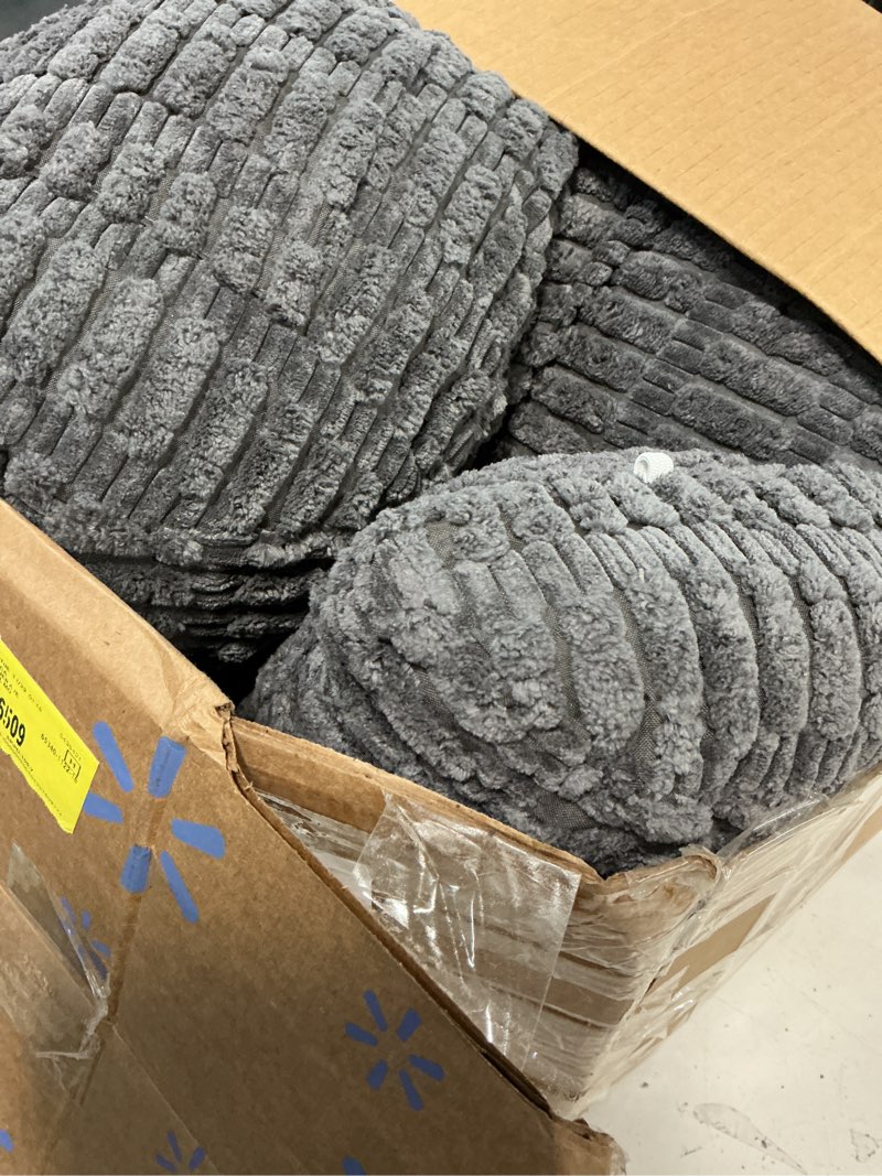 Condition photo showing Good Condition for standard reading pillow for bed sitting up, backrest pillow with shredded memory foam filling, back support cushion, bed rest pillow with arms, pockets and washable cover-grey grey standard (22inch)