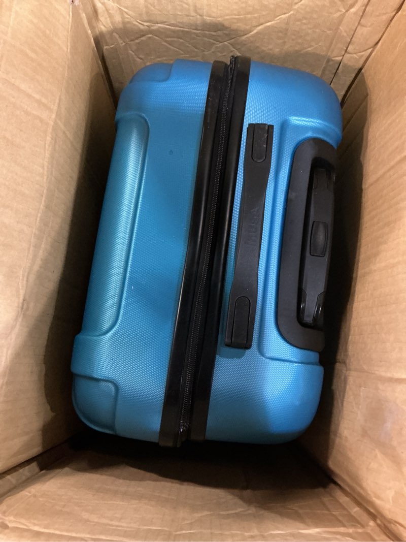 Condition photo showing Good Condition for inusa endurance luggage with spinner wheels | spacious durable lightweight hardside suitcase, travel bag with handle and trolley | 24-inch medium checked luggage | teal teal 24-inch