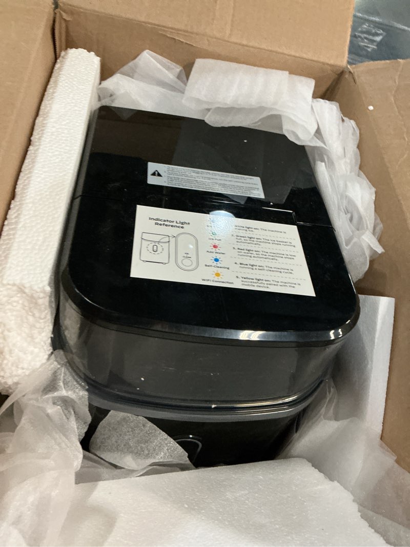Condition photo showing As Is for Silonn Nugget Ice Maker Countertop, WiFi Pebble Ice Machine with Soft Chewable Ice, Timer Function and Status Alerts with Silonn App, 33lbs/24H for Home, Kitchen, Office